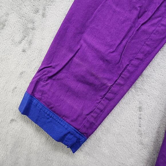 Vintage Jacket Womens M Pink Blue Nepal Reversible Packable Patchwork Belted - Picture 9 of 16